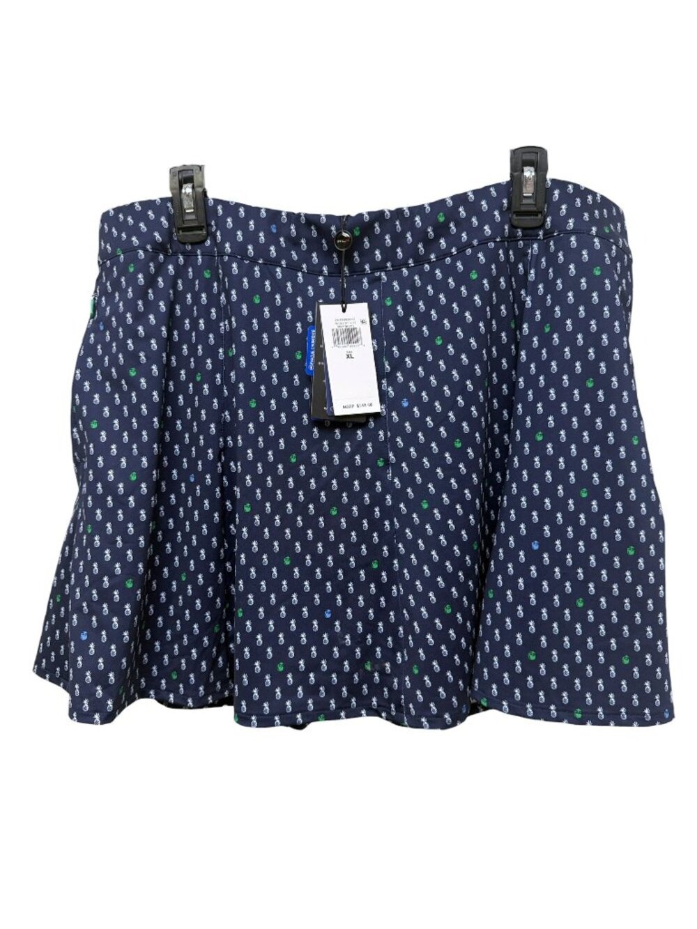 RLX Ralph Lauren Womens Golf Skort XL Navy Pineapple Performance Skirt NWT
